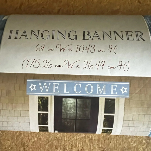 NWT Target Bullseye Playground Welcome Banner Canvas Hanging Light Blue - Picture 2 of 3